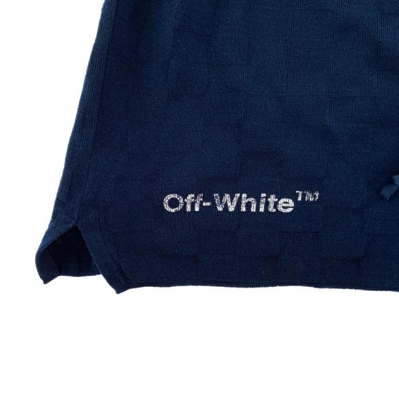 RARE OFF-WHITE x UMBRO Knit Shorts Virgil Abloh Dark Navy Blue Cotton Italy XL - Picture 3 of 9